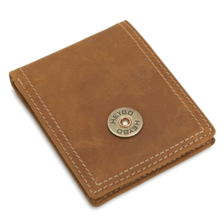 Heybo Brown Leather Bi-Fold Wallet