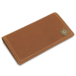 Heybo Brown Leather Checkbook Wallet