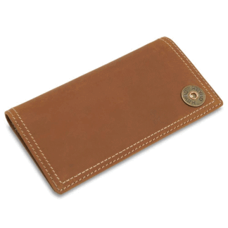 Heybo Brown Leather Checkbook Wallet