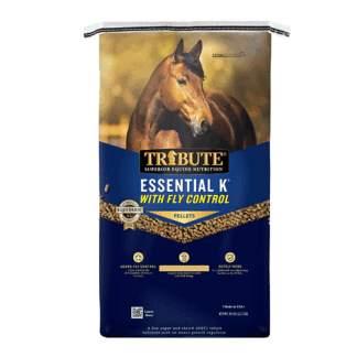 TRIBUTE 50 Pound (Pack of 1) Essential K Ration Balancer Horse Feed with Fly Control 50 lb Bag