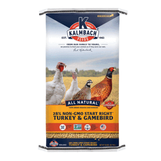 Kalmbach Feeds 50 Pound (Pack of 1) Start Right Non-GMO Turkey & Gamebird Crumble Feed 50 lb Bag