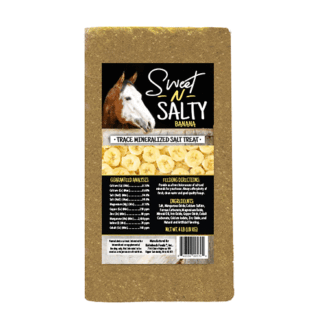 Kalmbach Feeds 4 Pound (Pack of 1) Sweet N Salty Banana Flavored Salt Treat Brick for Horses 4 lb