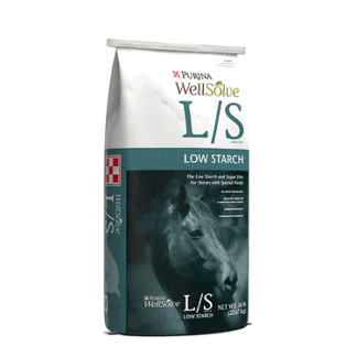 Purina 800 Fl Oz (Pack of 1) Wellsolve Low Starch Horse Feed Low Starch and Low Sugar Diet Pellets 50lb Bag