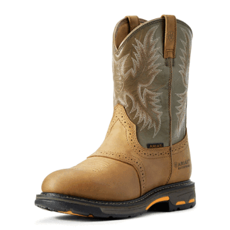 ARIAT Army Green 7.5 Mens WorkHog Waterproof Work Boot