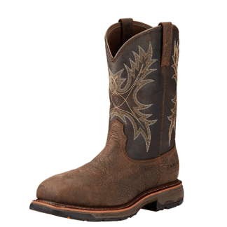 ARIAT Brown 10 Ariat WorkHog Waterproof Composite Toe Work Boots - Men's Safety Toe Western Boot